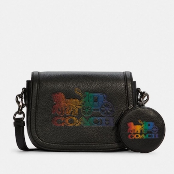 Authentic COACH Pebbled leather logo round coin zip keychain - Picture 4 of 11